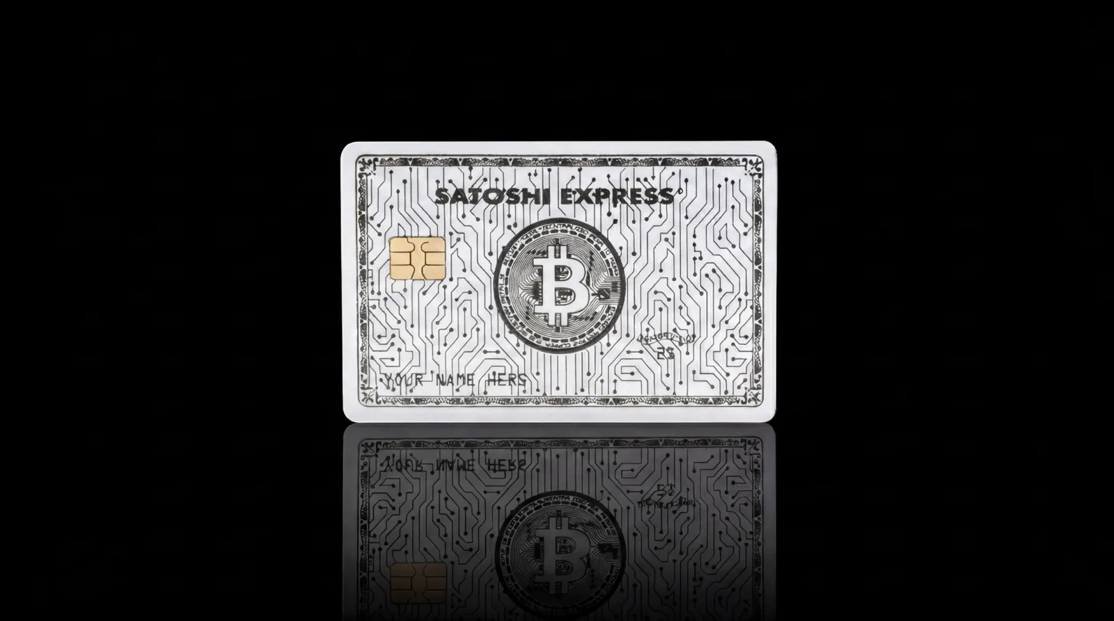 Satoshi Express silver Bitcoin debit card