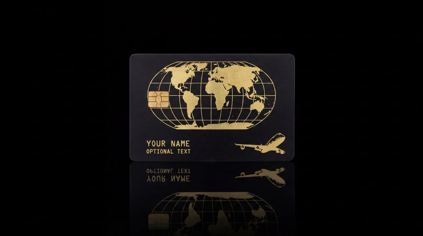 World traveler gold globe design metal debit card